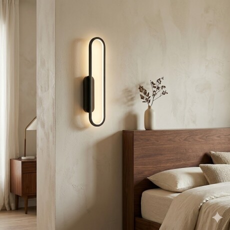 Aplique Led Oval luz indirecta 20W Negro