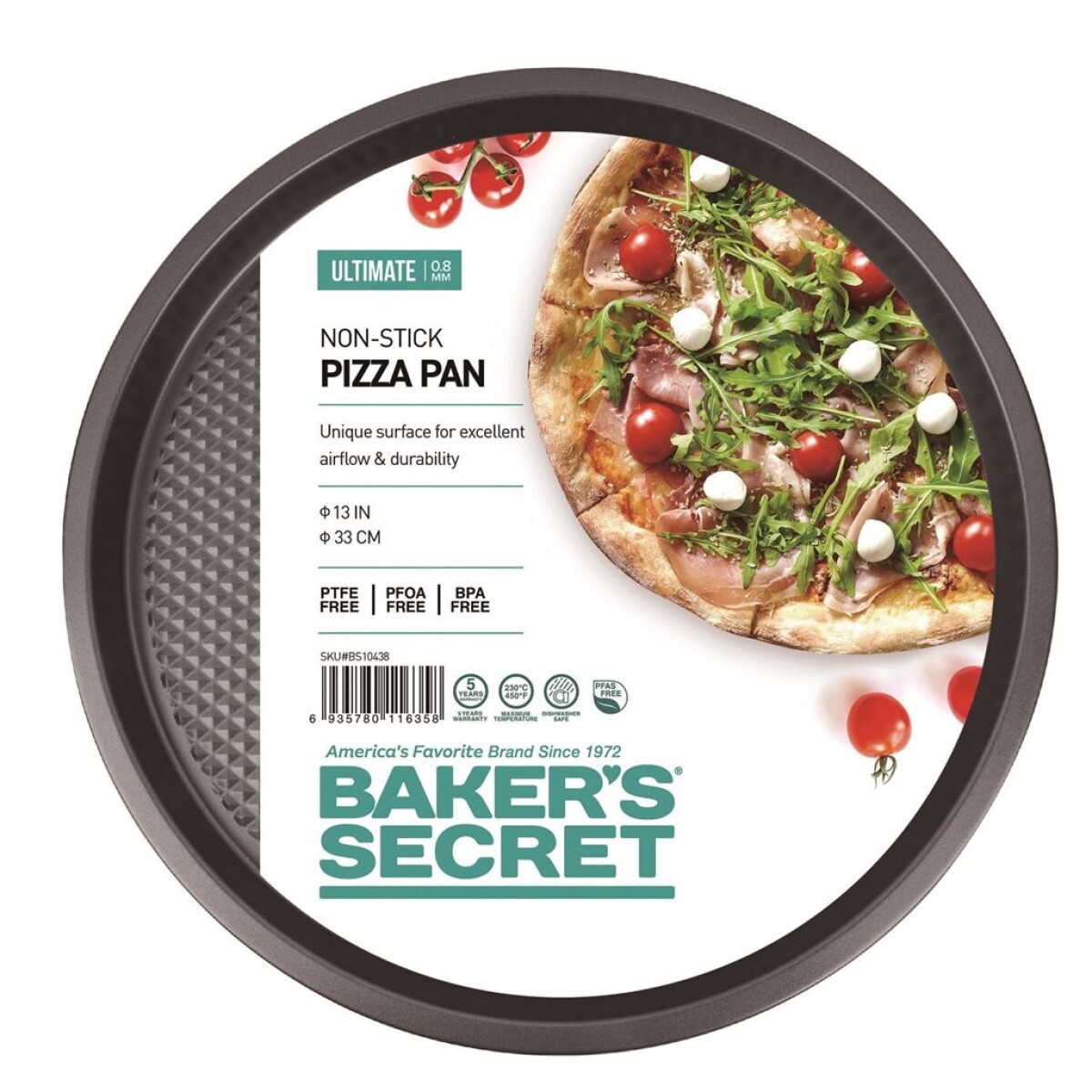 ASADERA PIZZA ANTIAD. D35x2CM ULTIMATE NEGRO 