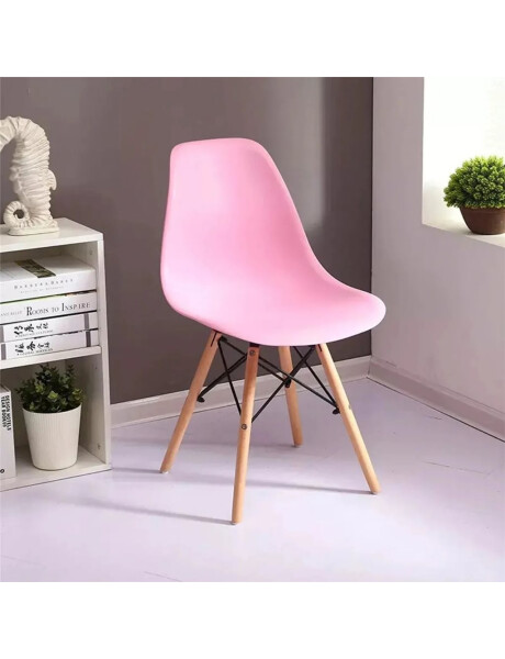 SILLA EAMES COMEDOR CON BASE EN MADERA ROSA SILLA EAMES COMEDOR CON BASE EN MADERA ROSA