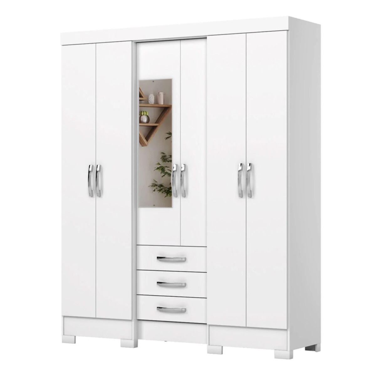 ROPERO 6 PUERTAS 3 CAJONES GUARDARROPA ARMARIO PLACARD CLOSET - BLANCO 