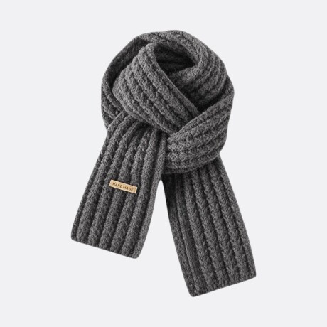 Bufanda Hand Made Tejido Acanalado Gris
