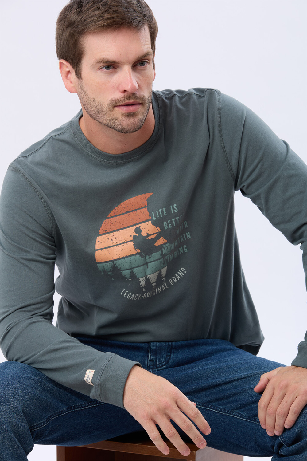 REMERA ESTAMPADA DE ALGODÓN PETROLEO