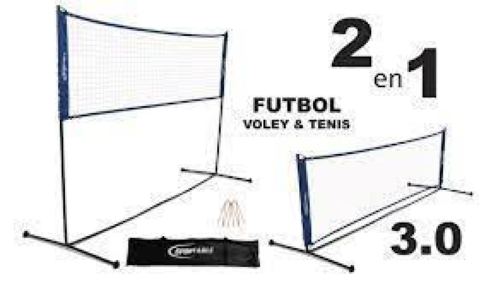 RED 3 EN 1 FUTBOL ,TENNIS ,VOLEY CON BOLSO 