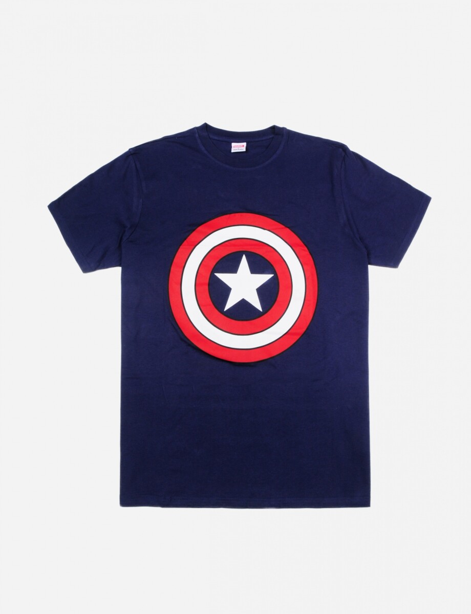 T-Shirt con estampa Capitan América - AZUL MARINO 