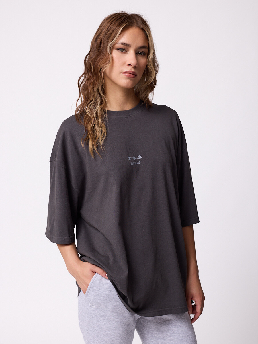 T-SHIRT LUNGAR DIXIE Gris Oscuro