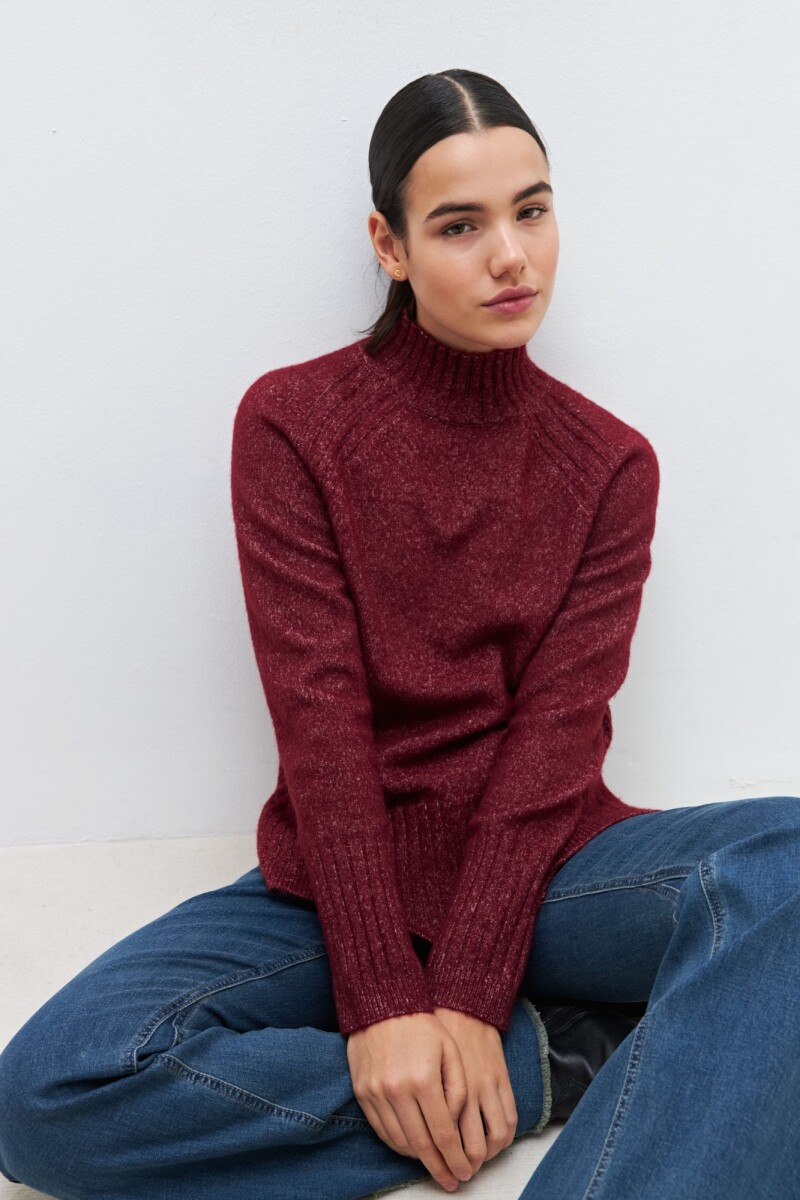 Polera oversized bordo