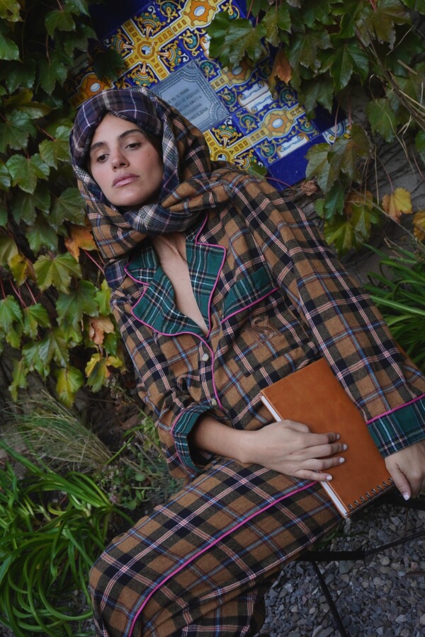Sleepwalker Pijama Woman Mostaza / Verde