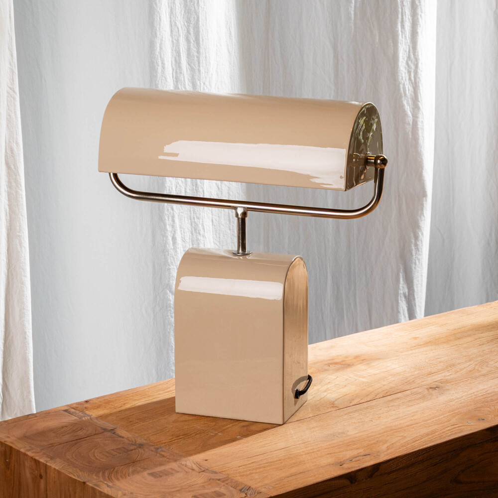 Lámpara de mesa Banker, crema Lámpara de mesa Banker, crema