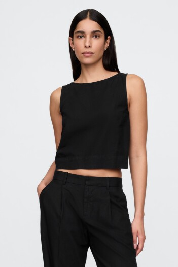 Musculosa De Lino Mujer True Black