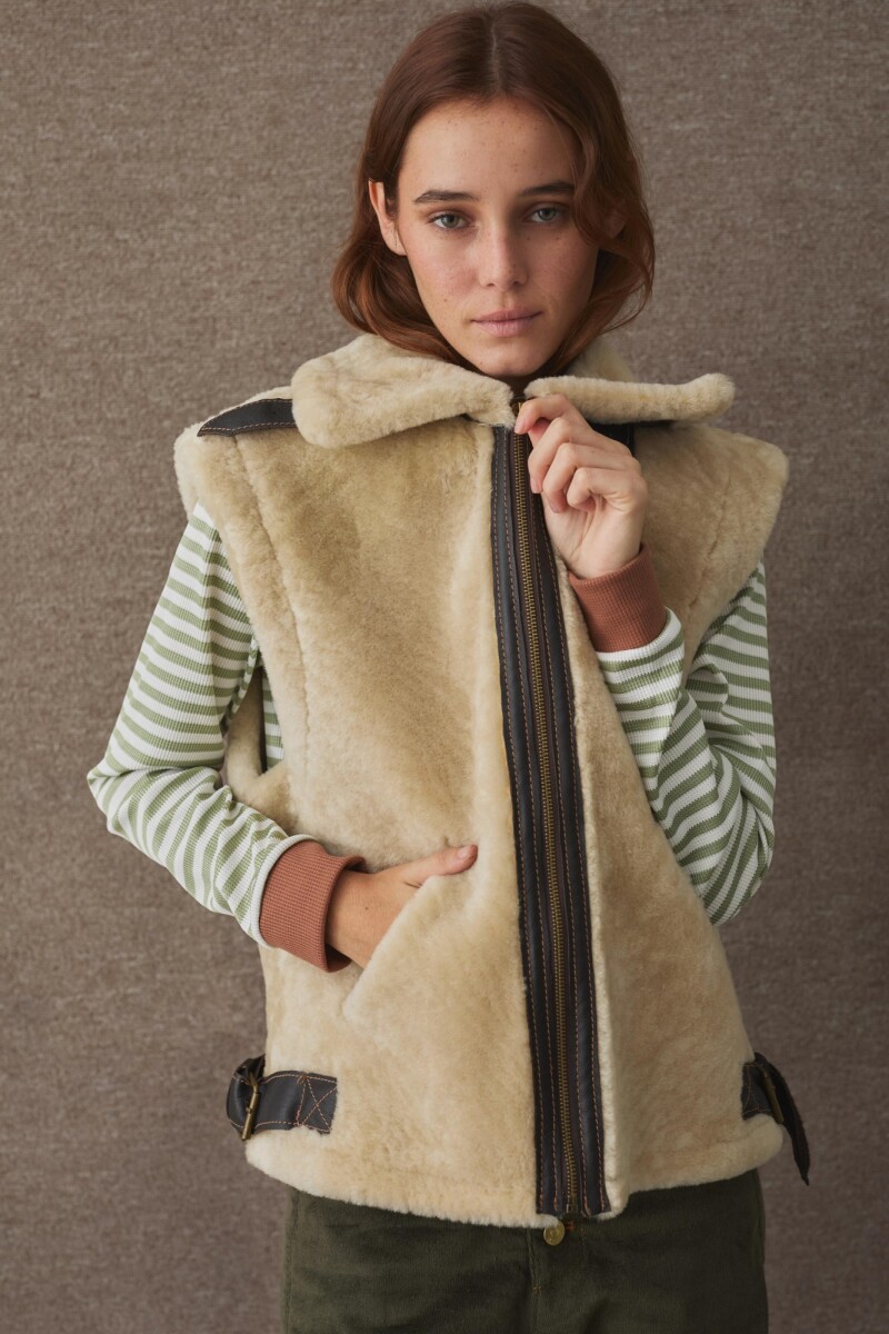 CHALECO EKO Fur Beige