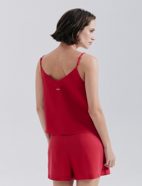 MUSCULOSA FEMENINA CON LINO ROJO