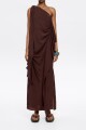 VESTIDO FRUNCIDO Marron