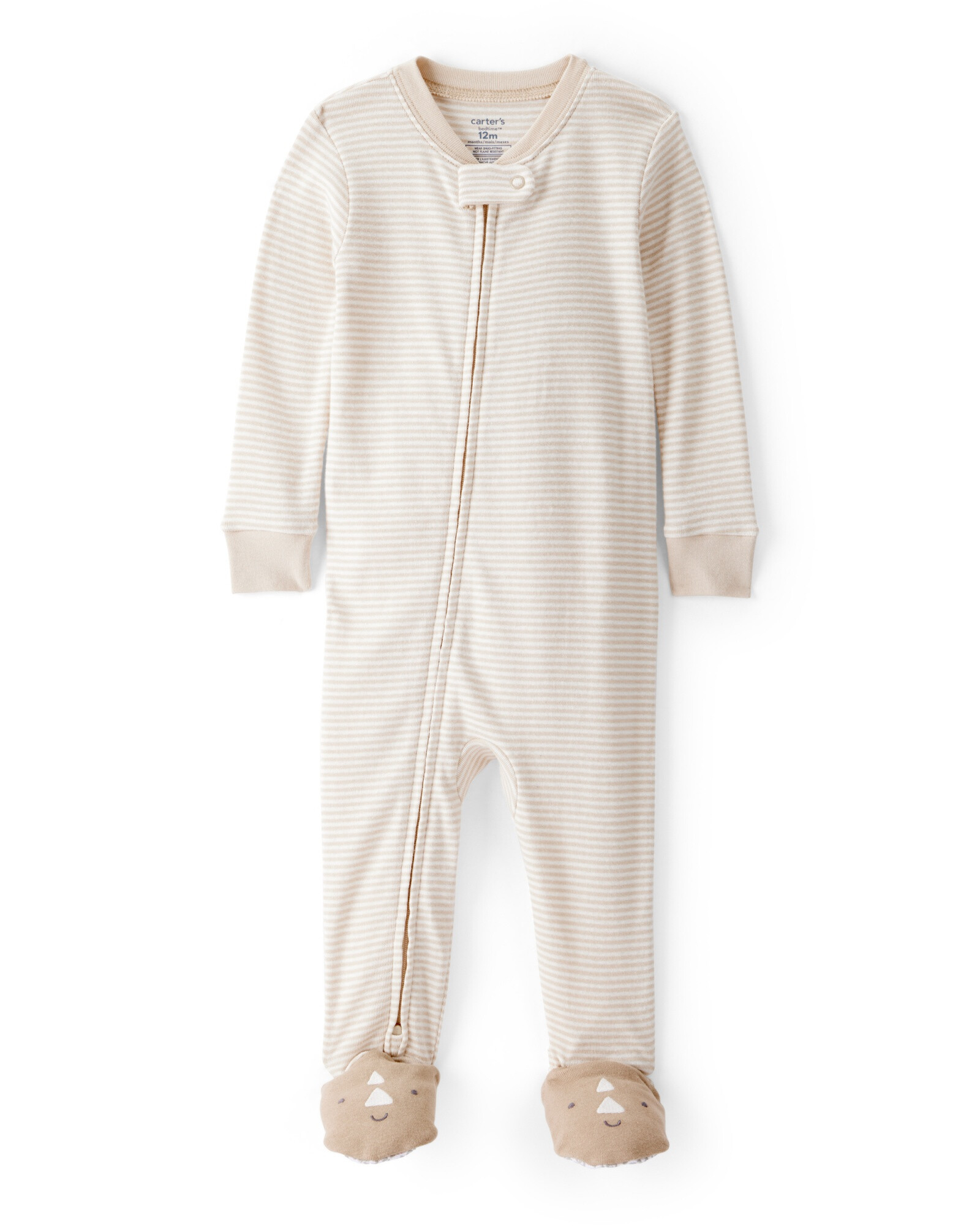 Pijama una pieza de algodón, con pie, diseño rinoceronte Sin color