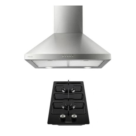 Campana Extractora Aeris 60CM Acero Inoxidable Pack De Campana Extractora Aeris 60CM + Anafe A Gas Vulcano Duo 2 Negro