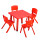 Mesa + 4 Sillas Infantil Plástico Calidad Y Colores Rojo
