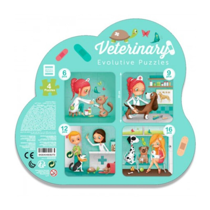 Puzzle 4 en 1 Eureka 43 pzas Veterinaria