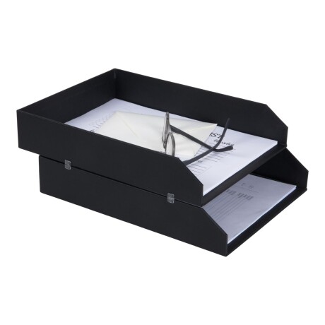 SET 2 BANDEJAS ESCRITORIO POLIESTER NEGRO HAKAN