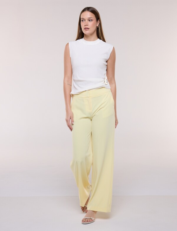 Pantalón Wide Leg Sastrero AMARILLO