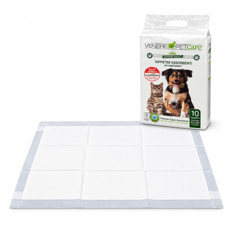Set X10 Pañales Entrenamiento Perros 60x90 Adhesivos Venere Blanco