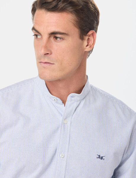CAMISA MAO OXFORD A RAYAS Celeste