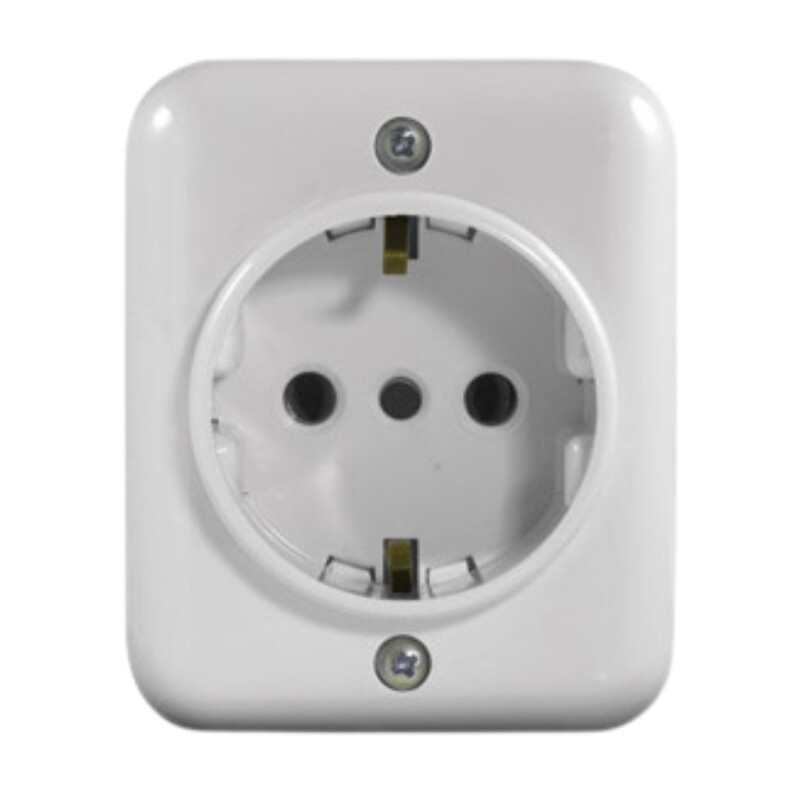 TOMA EXTERNA SCHUKO 2P+T C/ ROSETA BLANCO TOMA EXTERNA SCHUKO 2P+T C/ ROSETA BLANCO