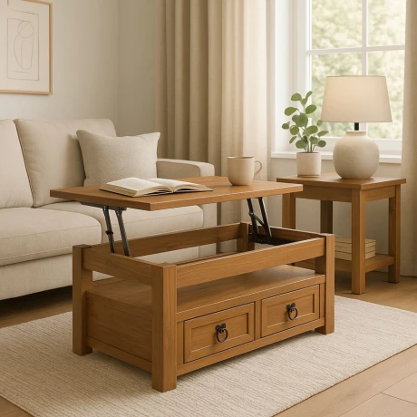 Mesa de Living Articulada Línea Naturale Roble