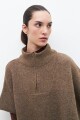 Sweater oversize con cierre chocolate