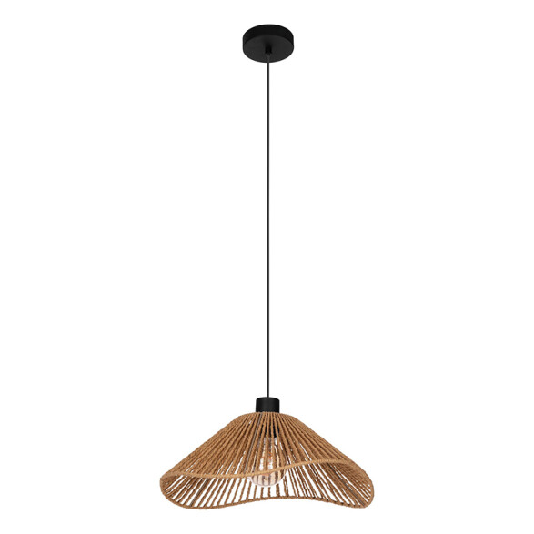 Lámpara colgante E27 decora con hilos papel marrón EG6234