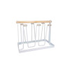 Escurre Vasos Metal Mango Madera Blanco