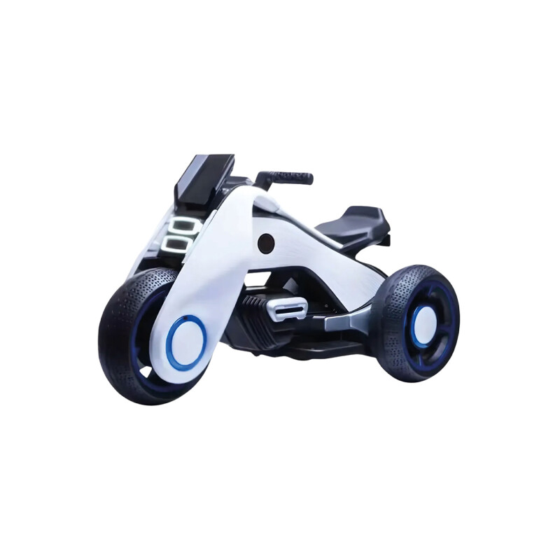 Moto futuro a batería infantil Lumax Grande con luces y musica Blanco