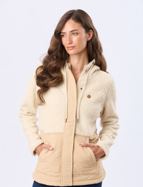 CAMPERA DE ABRIGO CON CAPUCHA Natural