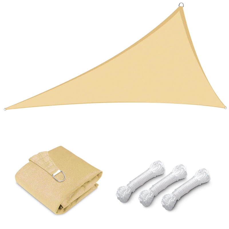 Lona vela triangular en malla sombra 3,6 mts ARENA