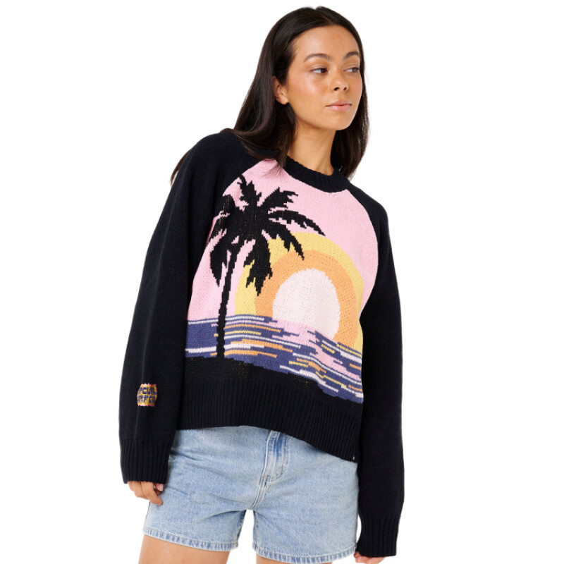 Buzo Rip Curl Paradise Knit Crew - Negro Buzo Rip Curl Paradise Knit Crew - Negro
