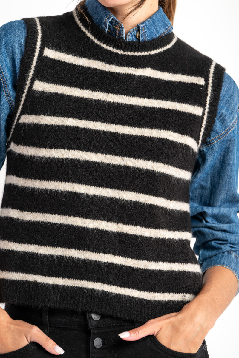 Chaleco Rayado Negro