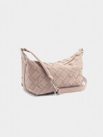 Bolso Bandolera Trenzado Efecto Piel rosa