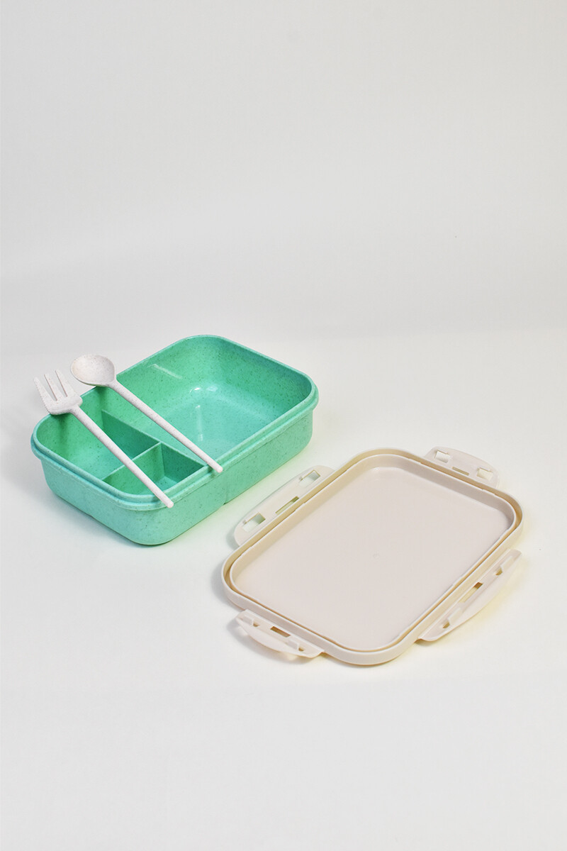 Vianda con cubiertos - Verde claro 