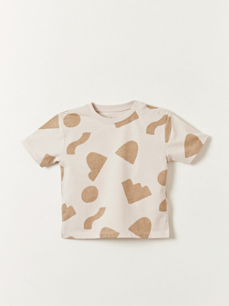 Remera oversize estampa Formas Gris Claro