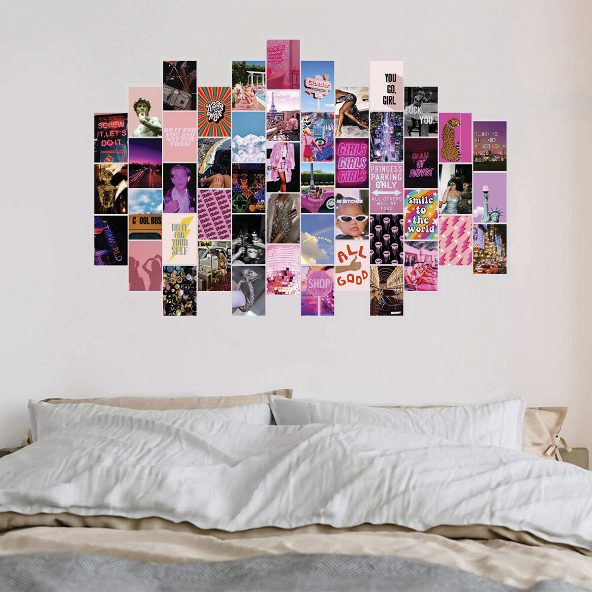 Kit De 50 Fotos 10x15 Cm Pink Party Mural Mosaico 