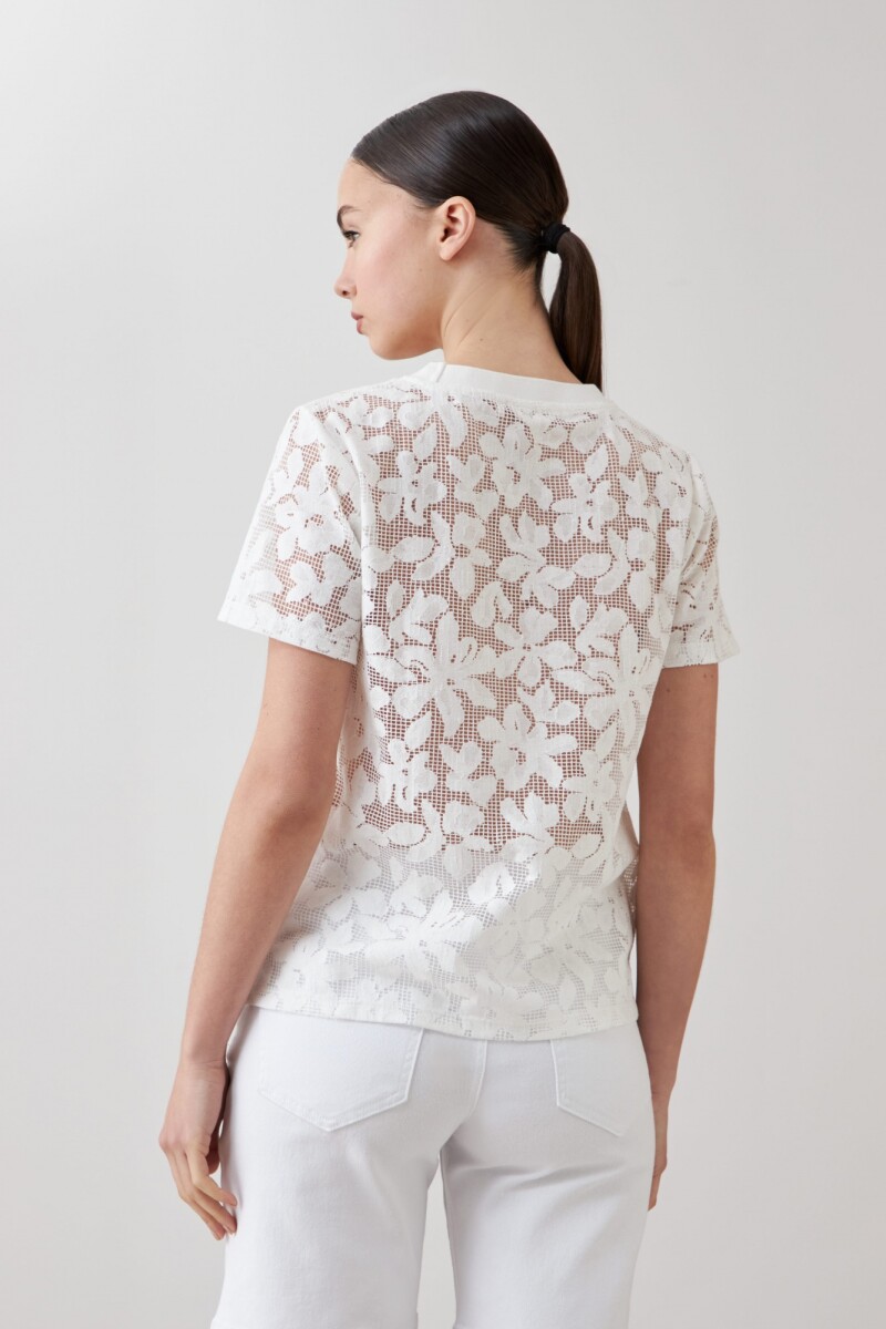 Blusa encaje blanco