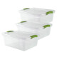 Set x3 Caja organizadora 15 lts Wenbox TRANSPARENTE