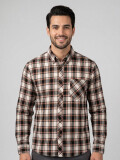 CAMISA MANGA LARGA ESCOCESA MARRON CAMISA MANGA LARGA ESCOCESA MARRON
