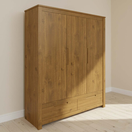 PLACARD ROPERO 3 PUERTAS MADERA NATURAL-BEIGE FRESNO