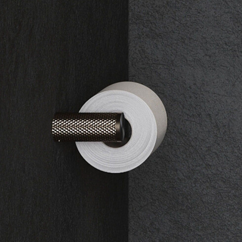 PIEZA PORTARROLLO METAL LINEA SIGNATURE COLOR GRIS GRAFITO GRAFITO-GUNMETAL