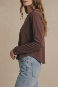 Remera Algodon Lavado Marron