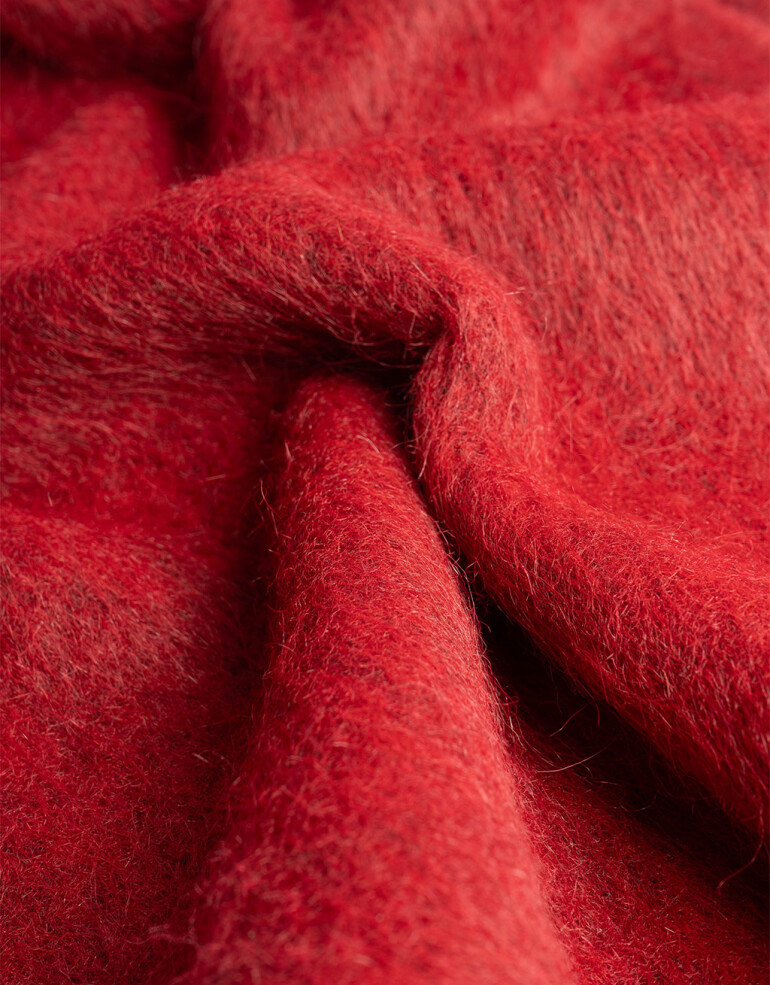 Bufandas Bufanda Tejida Con Flecos - Rojo Oscuro