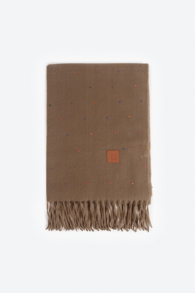 Pashmina con puntos de color topo