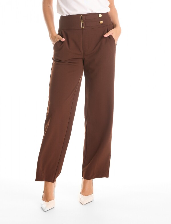Pantalon Pull On Hebillas MARRON