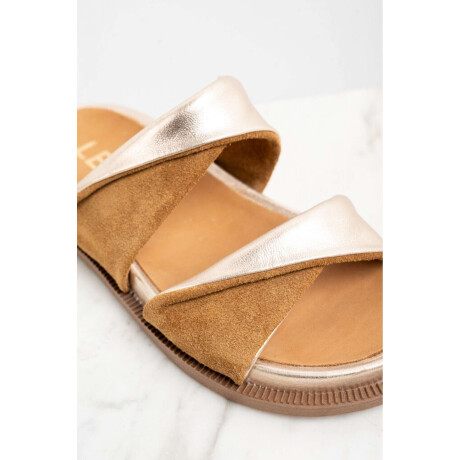 Sandalia Cuero Combinada Camel