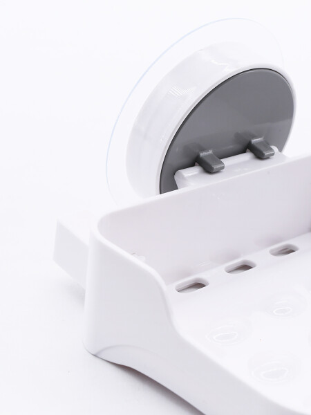 SOPORTE JABON CON VENTOSA BLANCO