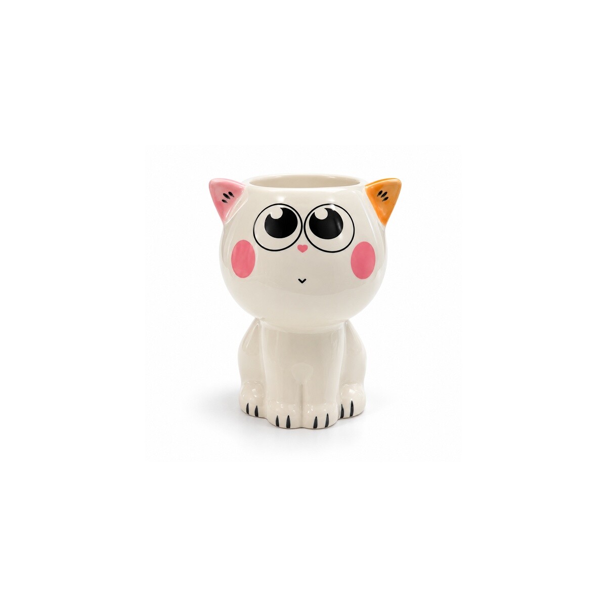 Maceta de cerámica gato sorprendido - Blanco 